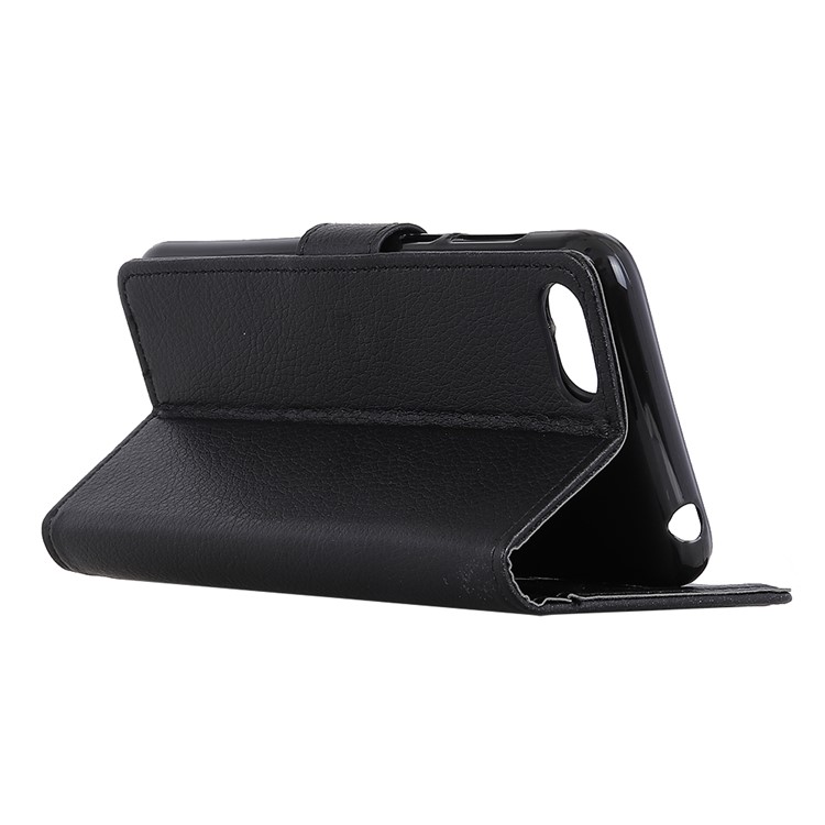 Litchi Texture Wallet Stand Leather Phone Case for Huawei Y6 (2018)/Honor 7A (without Fingerprint Sensor) - Black-7