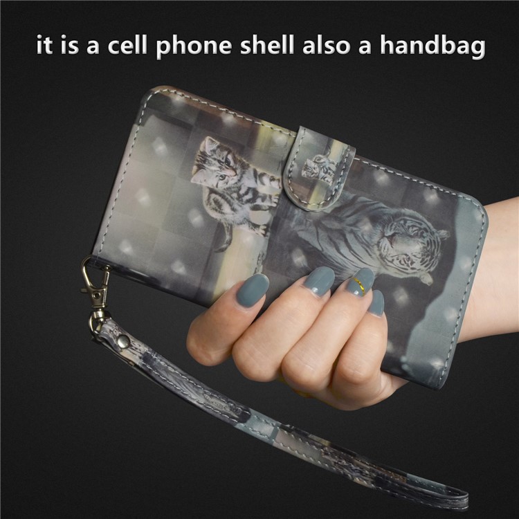 For Huawei P20 Pattern Printing Wallet Leather Stand Mobile Case - Cat-11