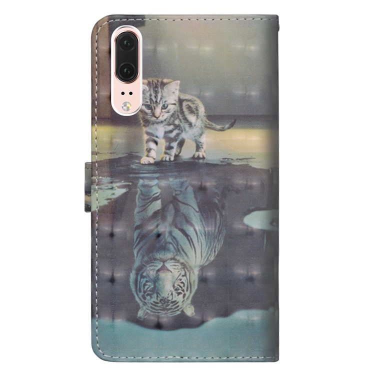 For Huawei P20 Pattern Printing Wallet Leather Stand Mobile Case - Cat-3
