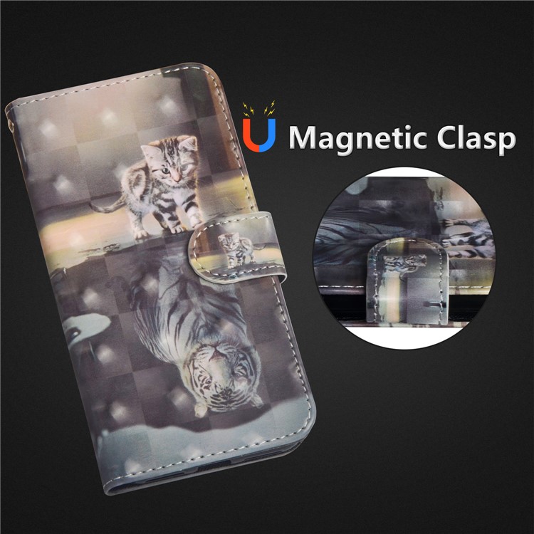 For Huawei P20 Pattern Printing Wallet Leather Stand Mobile Case - Cat-9