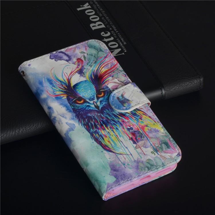 Pattern Printing Leather Wallet Case for Huawei P20 Lite / Nova 3e - Bird Pattern-3