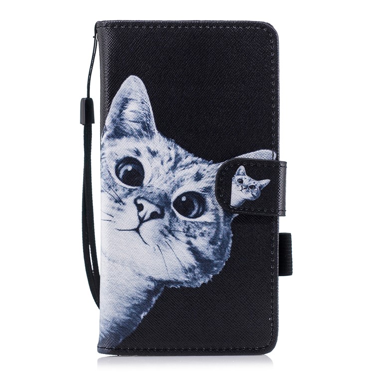 Pattern Printing Cell Phone Leather Wallet Casing Cover for Huawei P20 - Cat Pattern-2