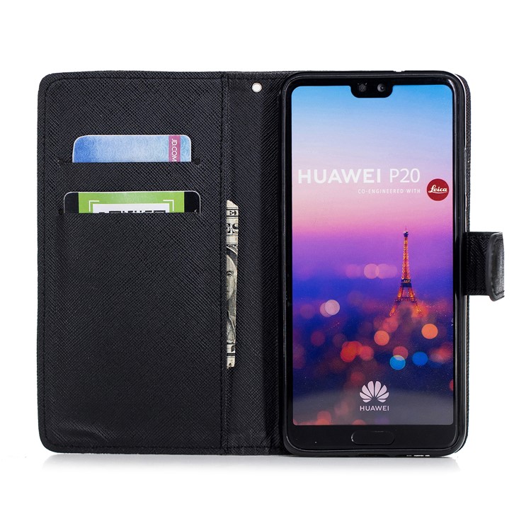 Pattern Printing Cell Phone Leather Wallet Casing Cover for Huawei P20 - Cat Pattern-8