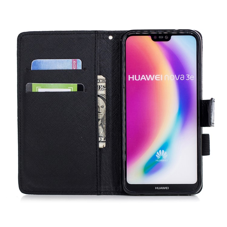 Pattern Printing Wallet Leather Stand Case for Huawei P20 Lite / Nova 3e - Cat Pattern-7