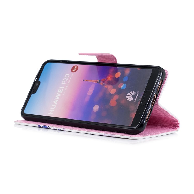 Pattern Printing Wallet Stand Leather Flip Case for Huawei P20 - Pretty Unicorn-5