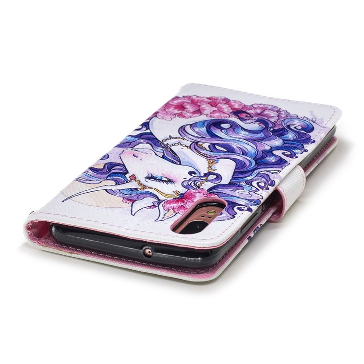 Pattern Printing Wallet Stand Leather Flip Case for Huawei P20 - Pretty Unicorn-7