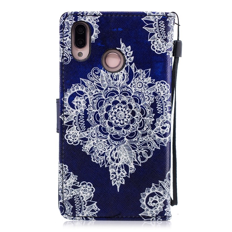 Pattern Printing Cross Texture Leather Wallet Stand Shell for Huawei P20 Lite / Nova 3e (China) - Ancient Pattern-3