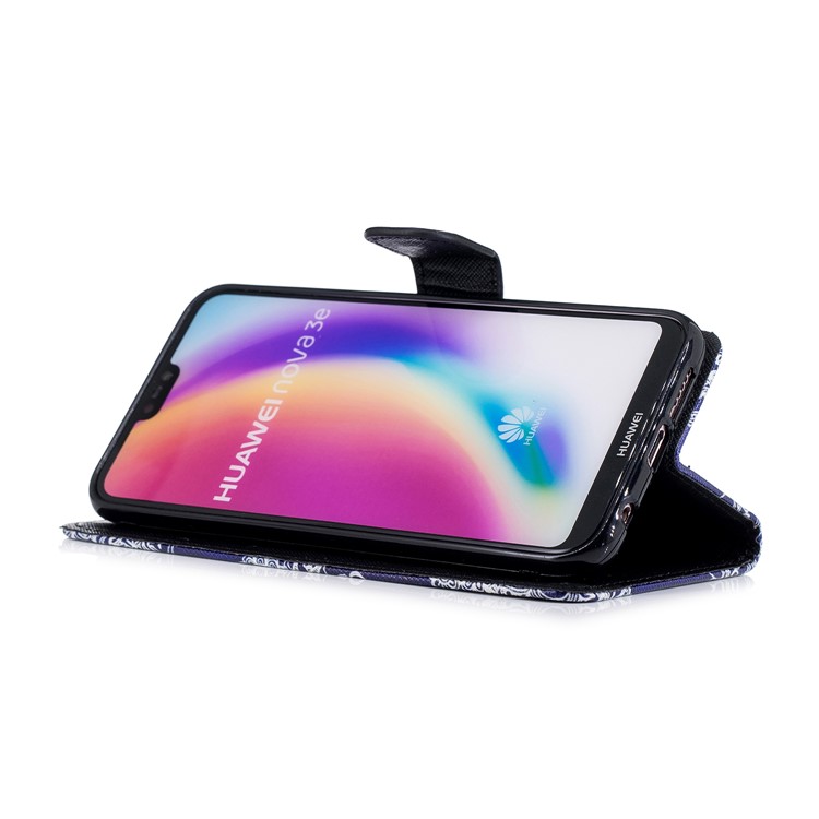 Pattern Printing Cross Texture Leather Wallet Stand Shell for Huawei P20 Lite / Nova 3e (China) - Ancient Pattern-5