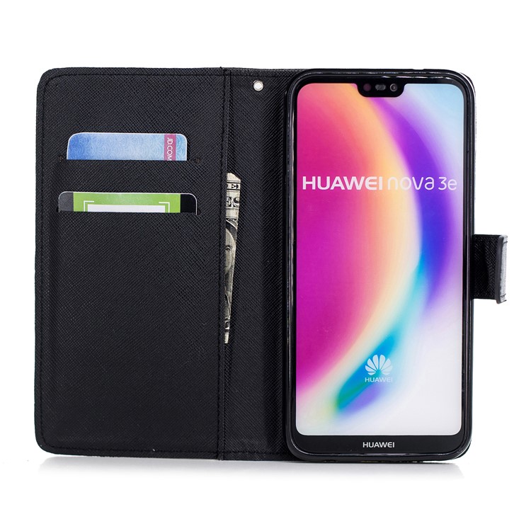 Pattern Printing Cross Texture Leather Wallet Stand Shell for Huawei P20 Lite / Nova 3e (China) - Ancient Pattern-8