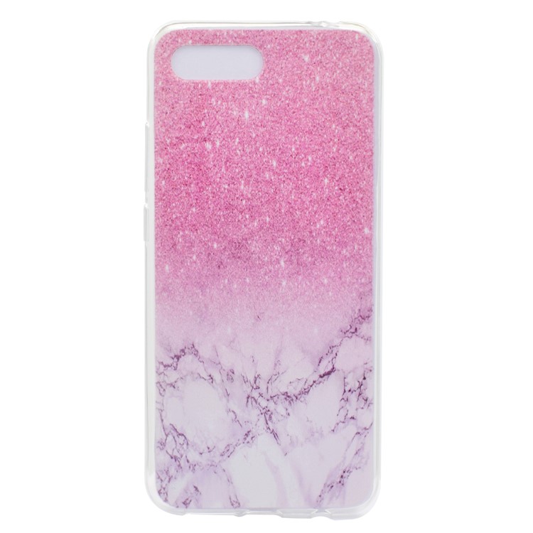 Patterned Soft TPU Protective Case Cover for Huawei Honor 10 - Pink Marble Pattern-2