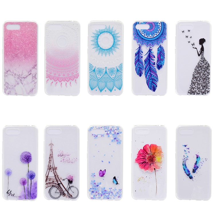 Patterned Soft TPU Protective Case Cover for Huawei Honor 10 - Pink Marble Pattern-6