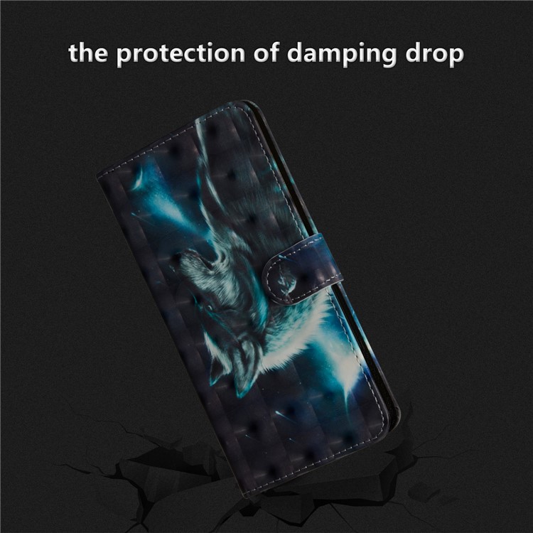 Custodia A Portafoglio In Pelle Con Motivo Fantasia Per Huawei Smart / Goditi 7S - Lupo-13