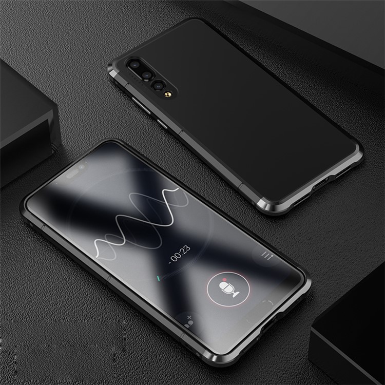 Guardian Series Metal Frame Plastic Case for Huawei P20 Pro - Black-1