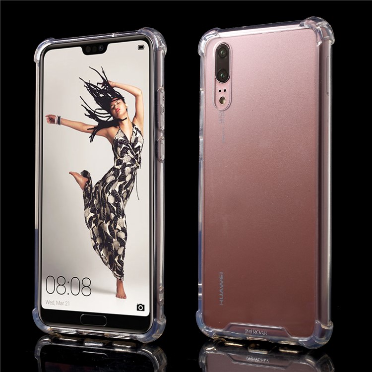ROAR KOREA Hybrid Clear Acrylic Back + TPU Edge Shockproof Protection Case for Huawei P20-1