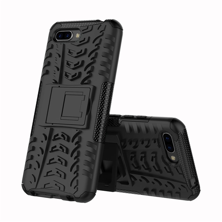 PC + TPU Hybrid Case with Kickstand for Huawei Honor 10 - Black-2