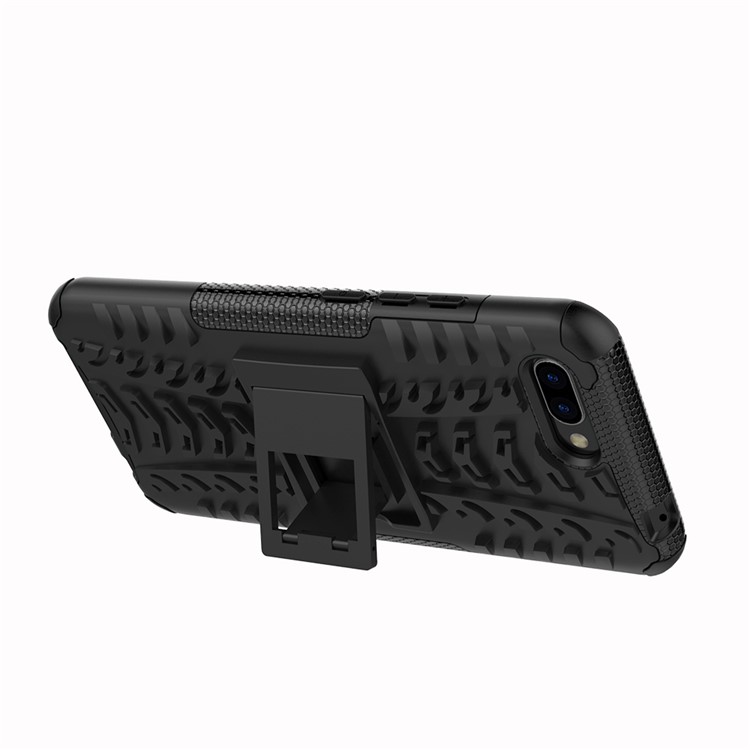 PC + TPU Hybrid Case with Kickstand for Huawei Honor 10 - Black-3