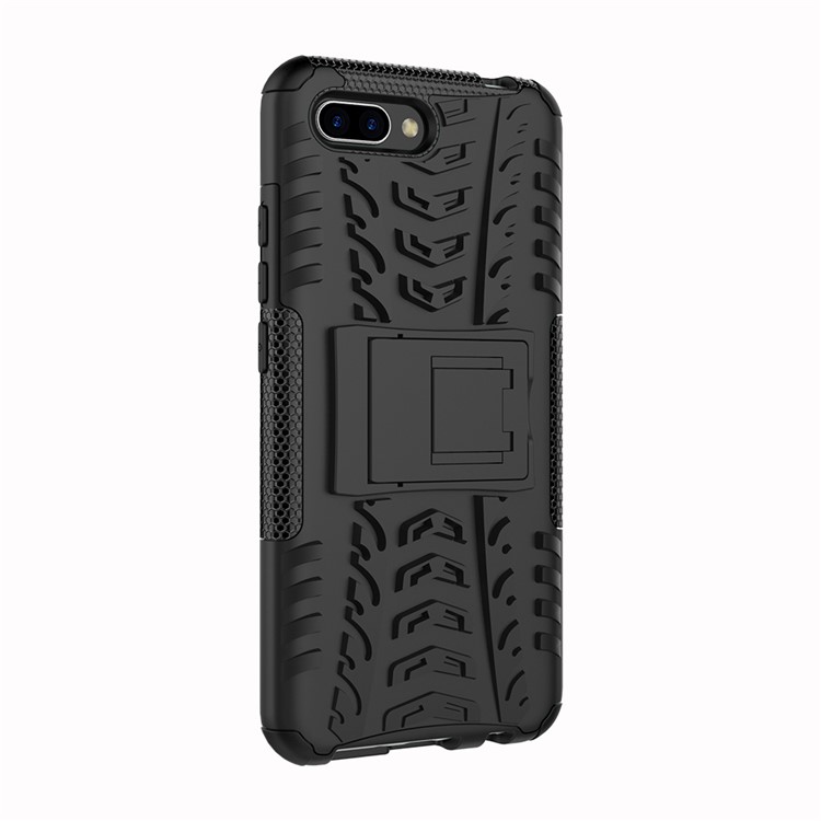 PC + TPU Hybrid Case with Kickstand for Huawei Honor 10 - Black-5