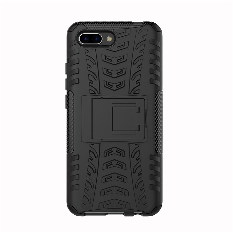 PC + TPU Hybrid Case with Kickstand for Huawei Honor 10 - Black-7