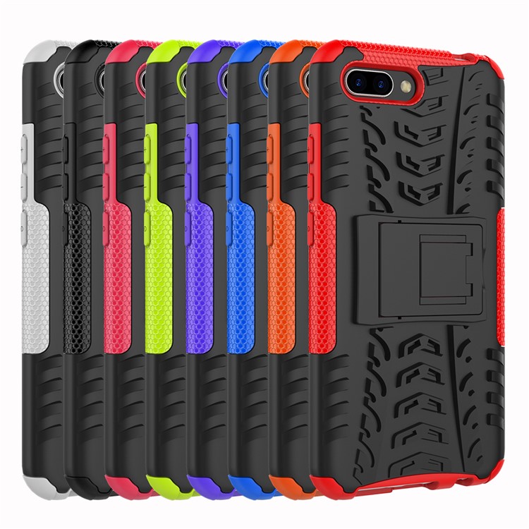 PC + TPU Hybrid Case with Kickstand for Huawei Honor 10 - Black-9