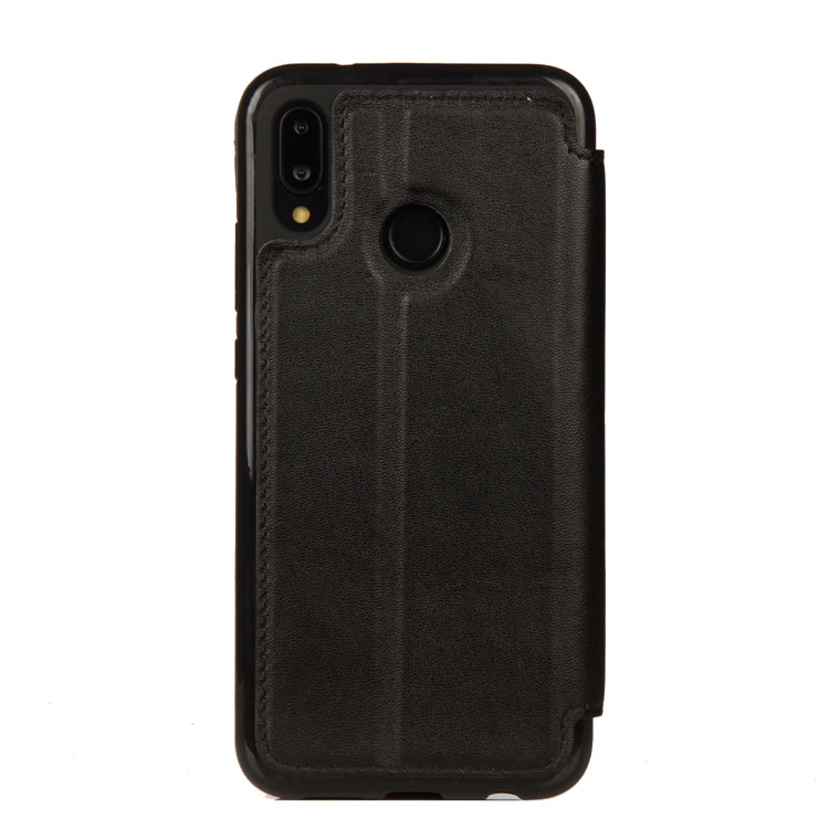 For Huawei P20 Lite / Nova 3e (China) Stitching Rhombus Crown Card Holder Stand Leather Case - Black-3