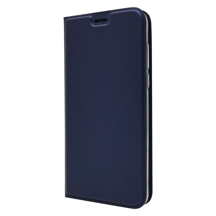 Auto-absorbed Stand Leather Card Holder Mobile Cover for Huawei Honor 7C / Enjoy 8 - Dark Blue-7