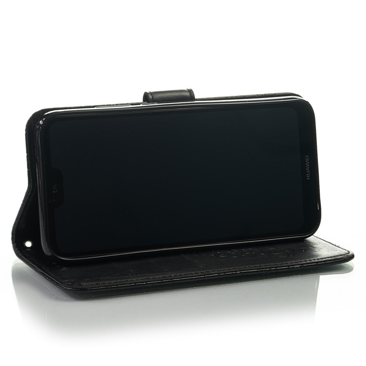 Imprint Unicorn Wallet Stand Leather Case with Strap for Huawei P20 Lite/Nova 3e - Black-5