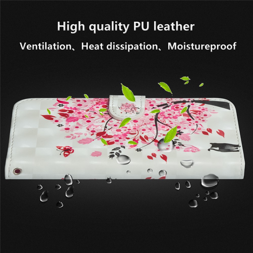 Pattern Printing Wallet Stand Leather Flip Casing for Huawei P20 Pro - Flowered Tree-6