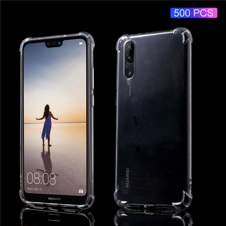 500PCS/Pack Drop-resistant Clear TPU Protection Mobile Phone Shell for Huawei P20-1