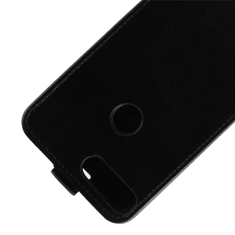 For Huawei Honor 7C / Enjoy 8 Crazy Horse Texture Vertical Flip Leather Protection Case with Card Slot - Black-3