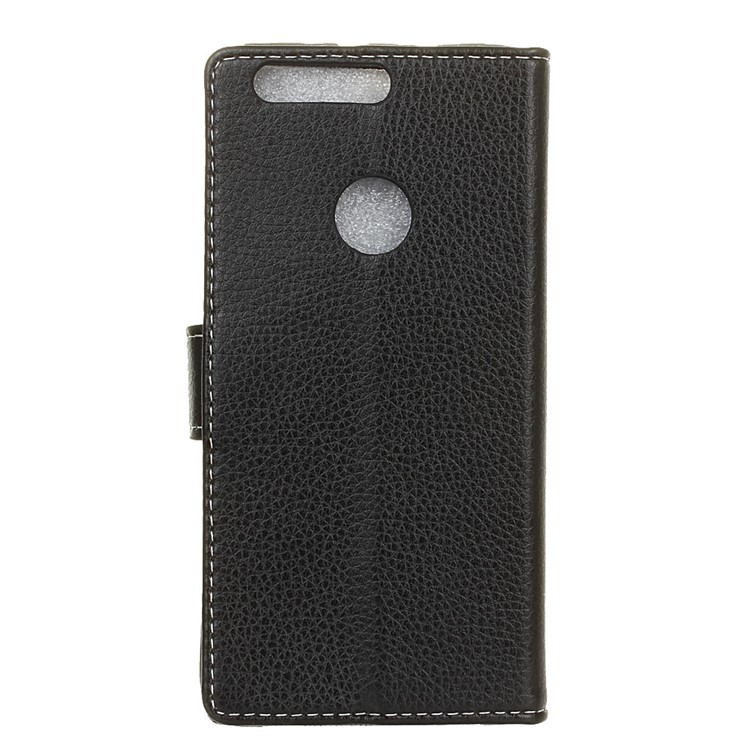 Litchi Skin PU Leather Stand Wallet Phone Casing for Huawei P Smart / Enjoy 7S - Black-2
