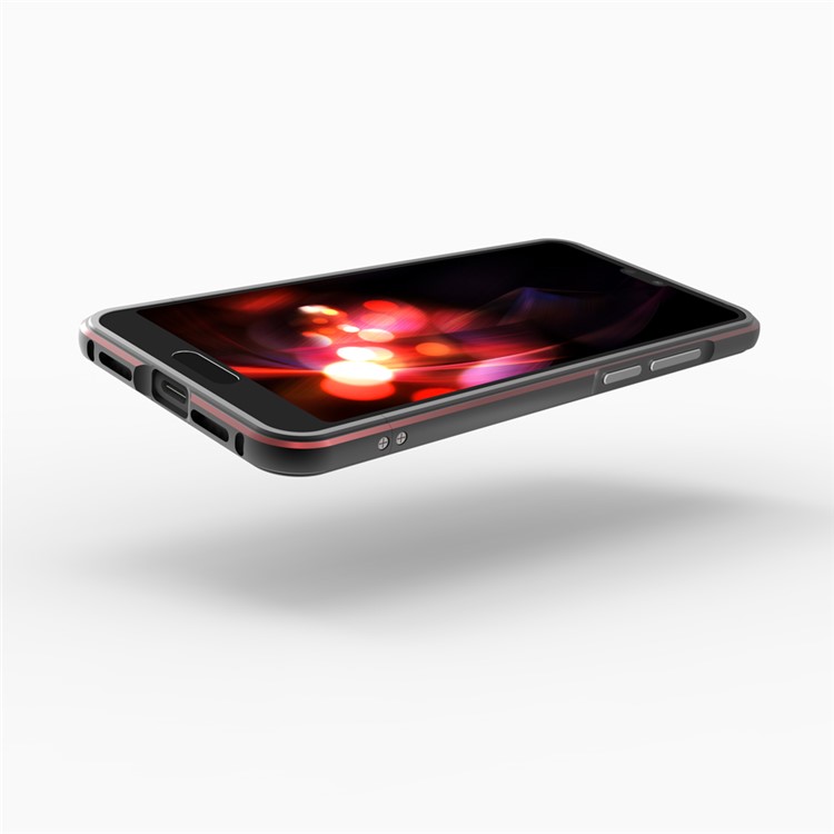 Screw Lock Electroplated Aluminium Alloy Bumper for Huawei P20 - Black / Red-5