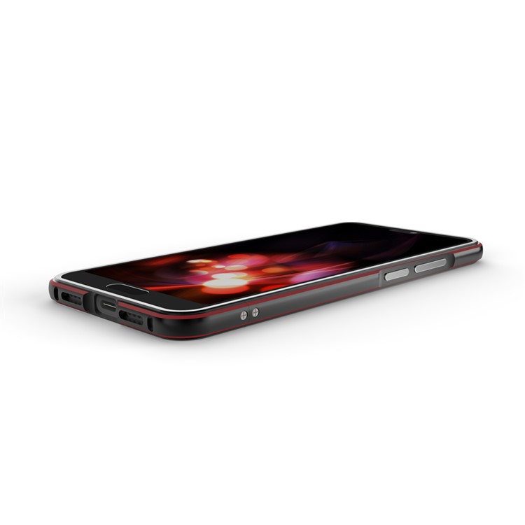Screw Lock Electroplated Aluminium Alloy Bumper for Huawei P20 - Black / Red-7