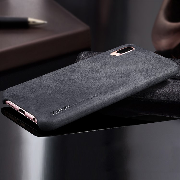 X-LEVEL Vintage Leather Coated PC Mobile Cover for Huawei P20 - Black-1