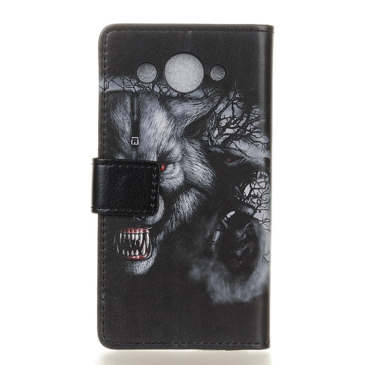 Pattern Printing Wallet Leather Mobile Phone Cover Case for Huawei Y3 (2018) / Y3 (2017) - Fierce Wolf-2