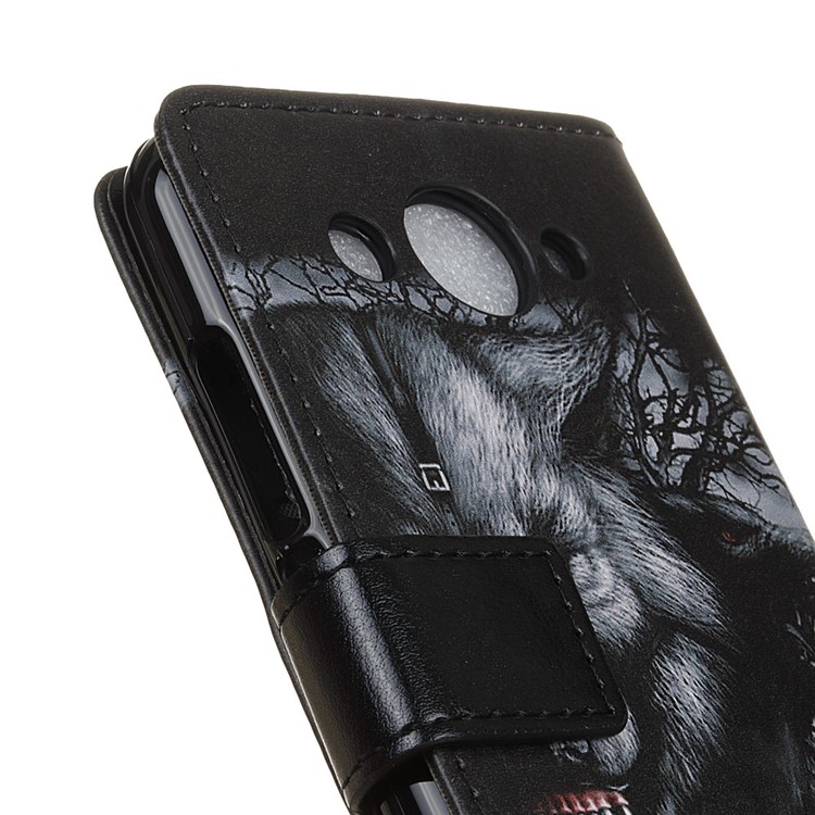 Pattern Printing Wallet Leather Mobile Phone Cover Case for Huawei Y3 (2018) / Y3 (2017) - Fierce Wolf-3