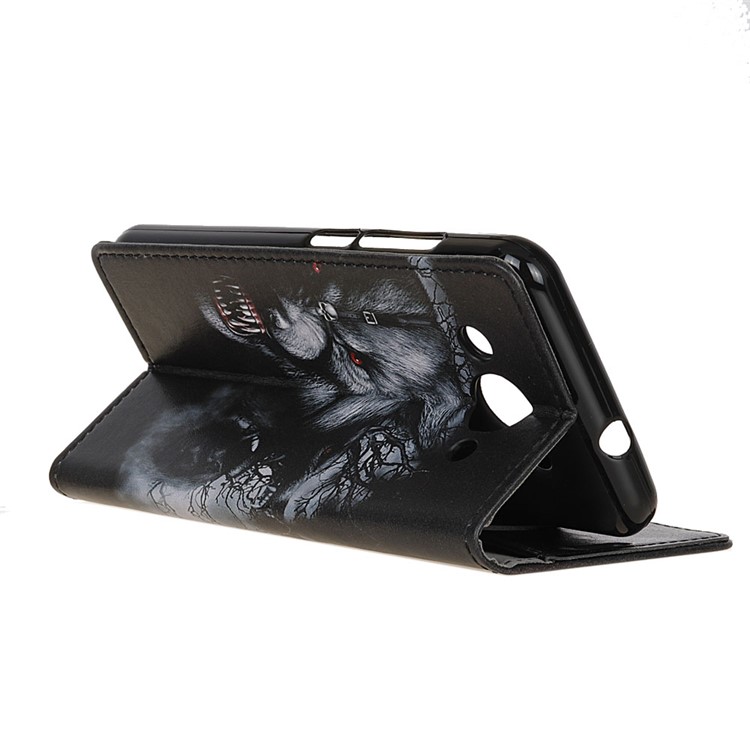 Pattern Printing Wallet Leather Mobile Phone Cover Case for Huawei Y3 (2018) / Y3 (2017) - Fierce Wolf-7