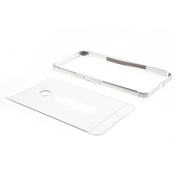 Metal Bumper Sliding PC Back Cover for Huawei Nexus 6P - Silver-4