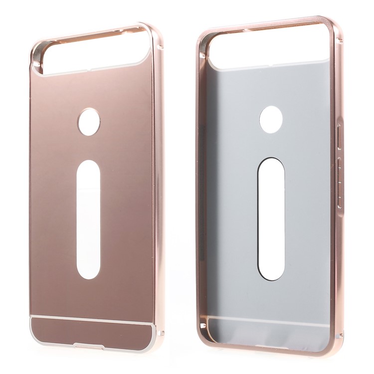 Sliding Metal Frame PC Cover Case for Huawei Nexus 6P - Rose Gold-1