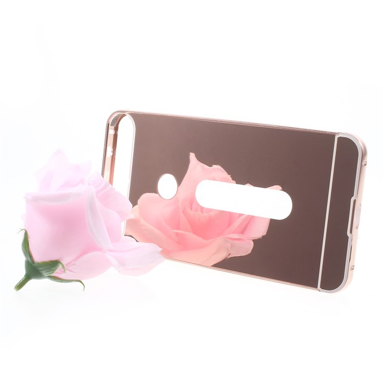 Sliding Metal Frame PC Cover Case for Huawei Nexus 6P - Rose Gold-3