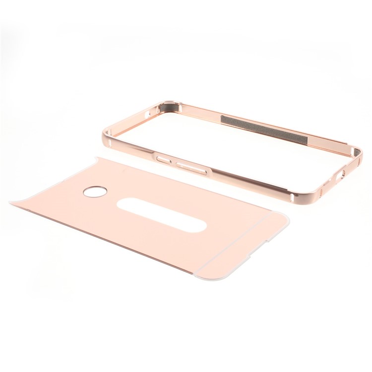 Sliding Metal Frame PC Cover Case for Huawei Nexus 6P - Rose Gold-7