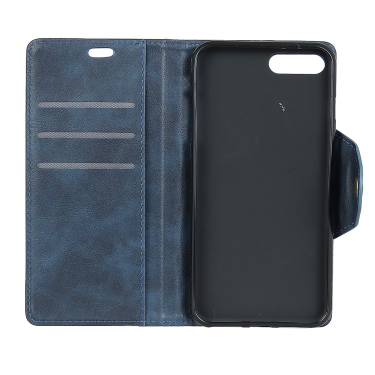 PU Leather Card Holder Phone Casing with Stand for Huawei Y5 (2018) - Dark Blue-4