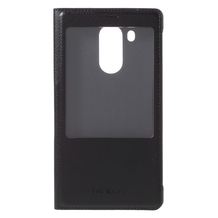 Window View Flip Litchi Leather Cover for Huawei Ascend Mate8 - Black-3