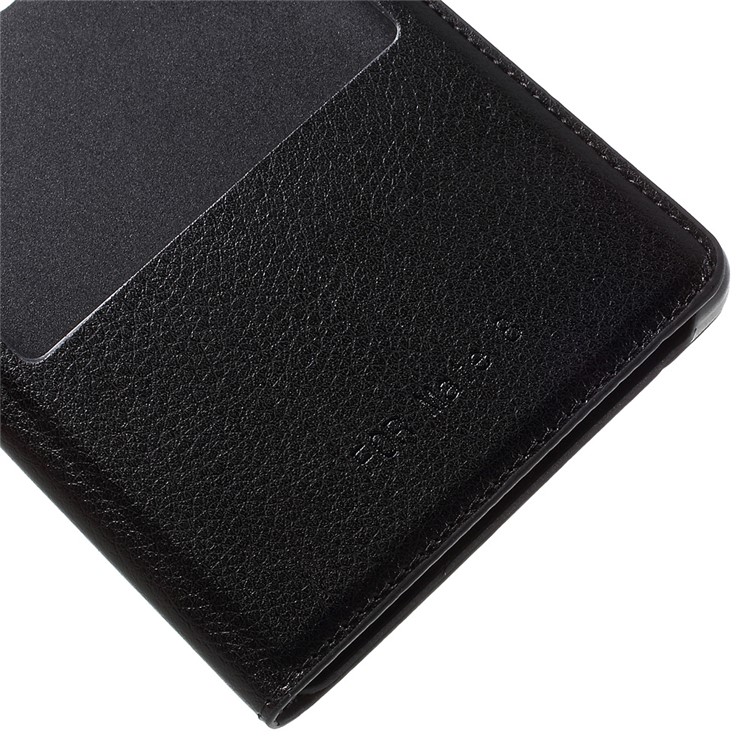 Window View Flip Litchi Leather Cover for Huawei Ascend Mate8 - Black-6
