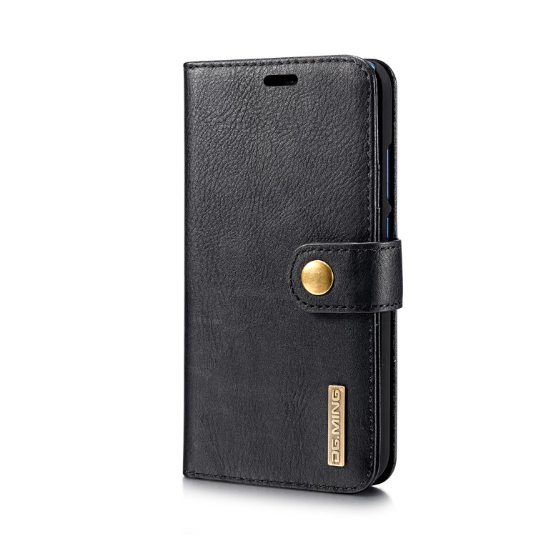DG.MING Detachable 2-in-1 Split Leather Wallet + PC Back Case for Huawei P20 Lite / Nova 3e - Black-4