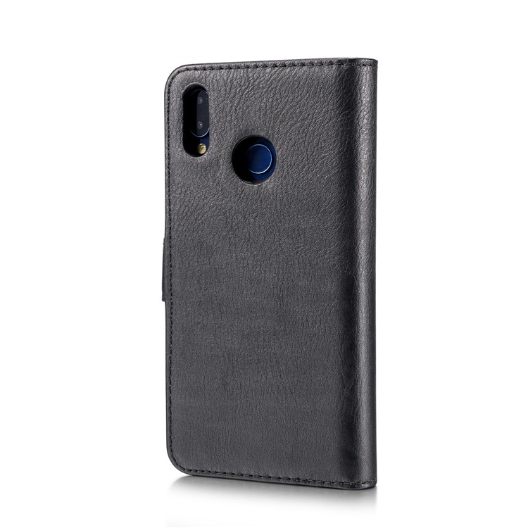 Dg. Ming Para Huawei P20 Lite / Nova 3e Billetera de Cuero Dividida Anti-1 de Cuero Dividido 2-in-1 + PC Back Case - Negro