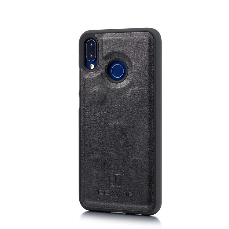 DG.MING Detachable 2-in-1 Split Leather Wallet + PC Back Case for Huawei P20 Lite / Nova 3e - Black-6