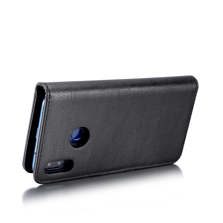 DG.MING Detachable 2-in-1 Split Leather Wallet + PC Back Case for Huawei P20 Lite / Nova 3e - Black-7