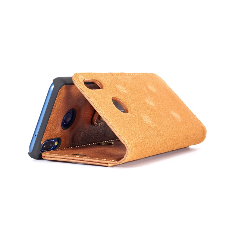 DG. MING Desmontable 2 En 1 Billetera De Cuero Dividido + Funda De PC Para Huawei P20 Lite / Nova 3e - Marrón-10