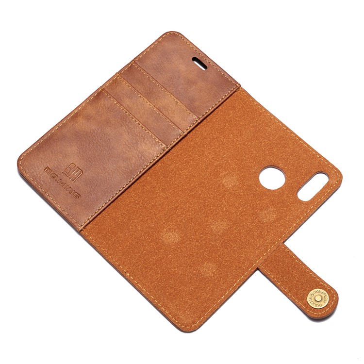 DG. MING Desmontable 2 En 1 Billetera De Cuero Dividido + Funda De PC Para Huawei P20 Lite / Nova 3e - Marrón-11