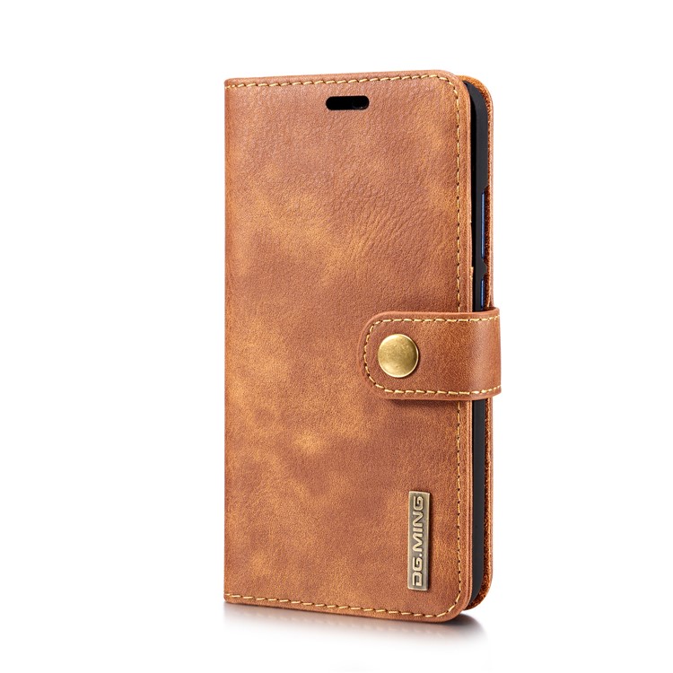 DG. MING Desmontable 2 En 1 Billetera De Cuero Dividido + Funda De PC Para Huawei P20 Lite / Nova 3e - Marrón-4